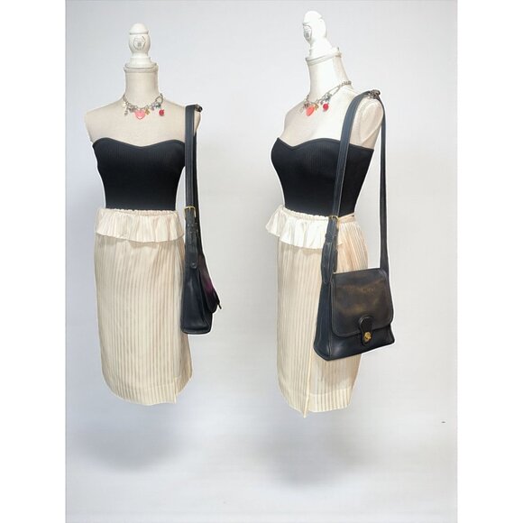 VTG Coach Shelburne Flap 9038 Navy Leather Brass Turn Lock Crossbody Bag 90s USA - Picture 4 of 12